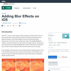 Adding Blur Effects on iOS - Tuts+ Code Tutorial