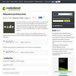 Adding colors to your Node.js console