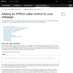 Adding an HTML5 video control to your webpage (Windows)