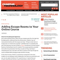 Adding Escape Rooms to Your Online Course
