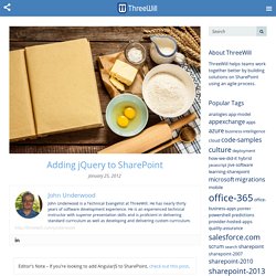 Adding jQuery to SharePoint