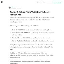 Adding A Robust Form Validation To React Redux Apps