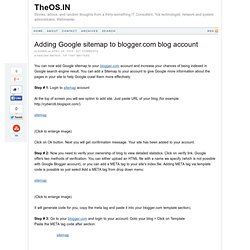 Adding Google sitemap to blogger.com blog account