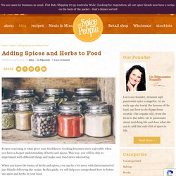 Adding Spices And Herbs To Food - Thespicepeople