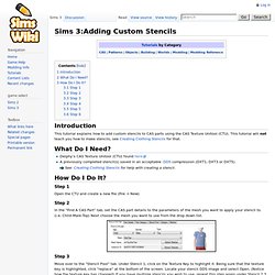 Sims 3:Adding Custom Stencils