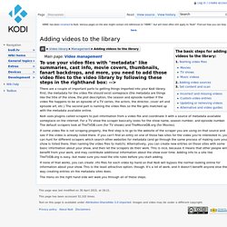 Adding videos to the library