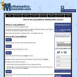 How to Do Long Addition - free Mathematics lessons and tests