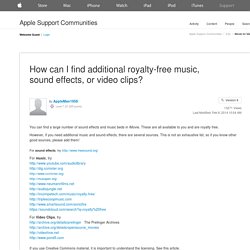 How can I find additional royalty-free music, s...