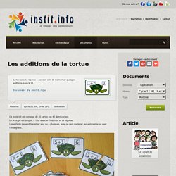 Les additions de la tortue - Document Acrobat Reader d'instit.info
