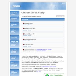 Free Address Book Script ( PHP + MySQL )