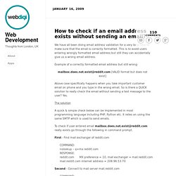 » How to check if an email address exists without sending an email?