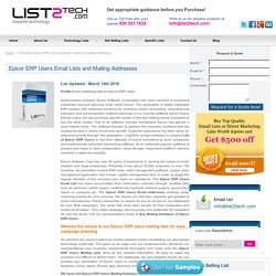 Epicor ERP Users List, Email Addresses, Mailing Database