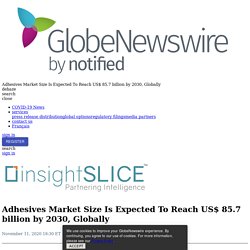 Adhesives Market Size Is Expected To Reach US$ 85.7 billion