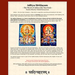 Aditya Hridayam - The Heart of Aditya, the Sun God