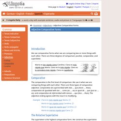 Adjective Comparative Forms - Lingolia Spanish