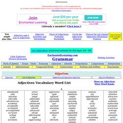 Adjectives Vocabulary Word List