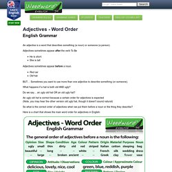 Adjectives Word Order