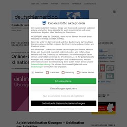 Übungen zur Adjektivdeklination Deutsch A1-A2 - Adjektivendungen