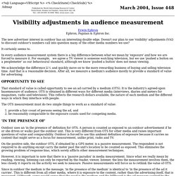Visability adjustments in audience measurement