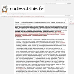 Codes et Lois - Actualité juridique et législative - Tefal : un administrateur réseau condamné pour fraude informatique