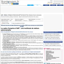 AAT - Métier d'Adjoint Administratif Territorial 1ère classe et son concours - Bankexam.fr