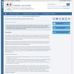 Accès aux documents administratifs et open data 