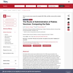 VIRUSES 27/06/21 The Route of Administration of Rabies Vaccines: Comparing the Data