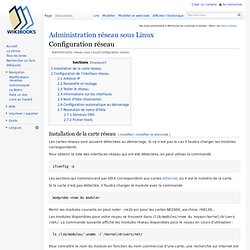 Administration réseau sous Linux/Configuration réseau