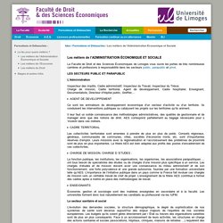 Les métiers de l'Administration Économique et Sociale - Faculté de Droit et des Sciences Économiques de Limoges