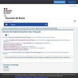 Service de l'administration des Français - La France en Italie