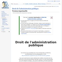 Droit de l'administration publique/Version imprimable