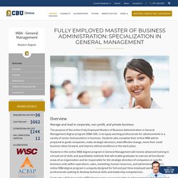 Online MBA: Specialization in General Management CBU Online