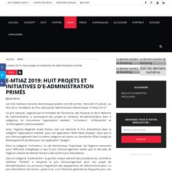 E-mtiaz 2019: huit projets et initiatives d'e-administration primés - MediaMarketing