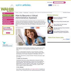 How to Become a Virtual Administrative Assistant
