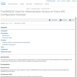 FreeRADIUS Used for Administrative Access on Cisco IOS Configuration Example