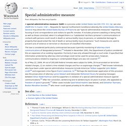 Special administrative measure - Wikipedia