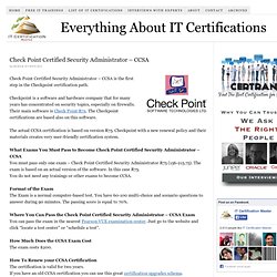 Check Point Certified Security Administrator - CCSA