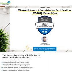 [FREE Class] Microsoft Azure Administrator Certification [AZ-104] Demo