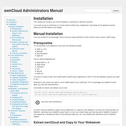 Installation — ownCloud Administrators Manual 4.5 documentation