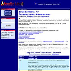 Linux Commands for Beginning Server Administrators - www.reallylinux.com