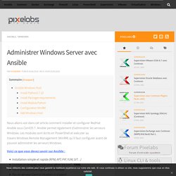 Administrer Windows Server avec Ansible