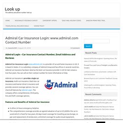 Admiral Car Insurance Login: www.admiral.com Contact Number