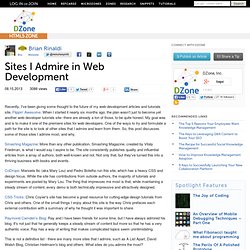 Sites I Admire in Web Development