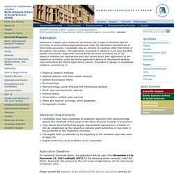 Admission — Berlin Graduate School of Social Sciences (BGSS)