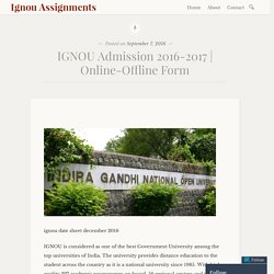 Online-Offline Form – Ignou Assignments