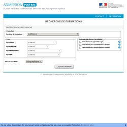 Admission Postbac - Recherche de formations