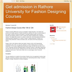 Fashion Design Course after 10th & 12th is best Fashion Designing