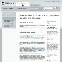 First admission round, autumn semester - Universityadmissions.se