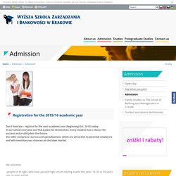 Admission » Admission » WSZiB Kraków