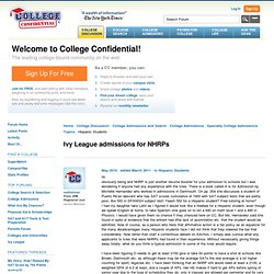 Ivy League admissions for NHRPs